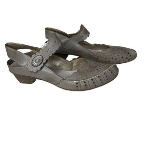 Rieker Mirjam Mary Jane Gray Comfort Shoes. Size 40